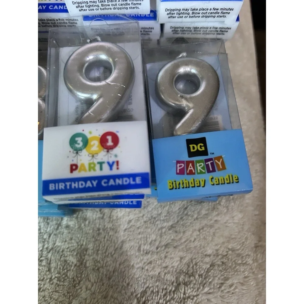 Lot Of Metallic Number Candles 0-9 Mixed Lot! Gold & Silver! Cake Toppers! Party